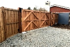 Softwood gates treated brown
